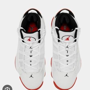 Jordan Men's White and Red Sneakers